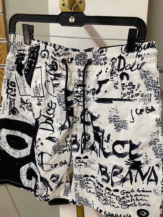 Dolce & Gabbana - Graffiti Logo Print Shorts