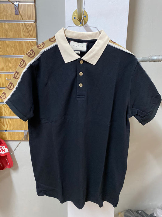 Gucci - Polo with Interlocking G stripe