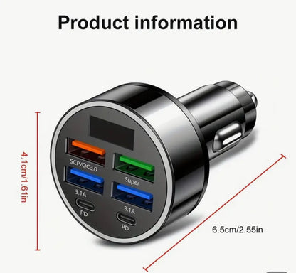 Multi Port 2PD 4USB Car Charger