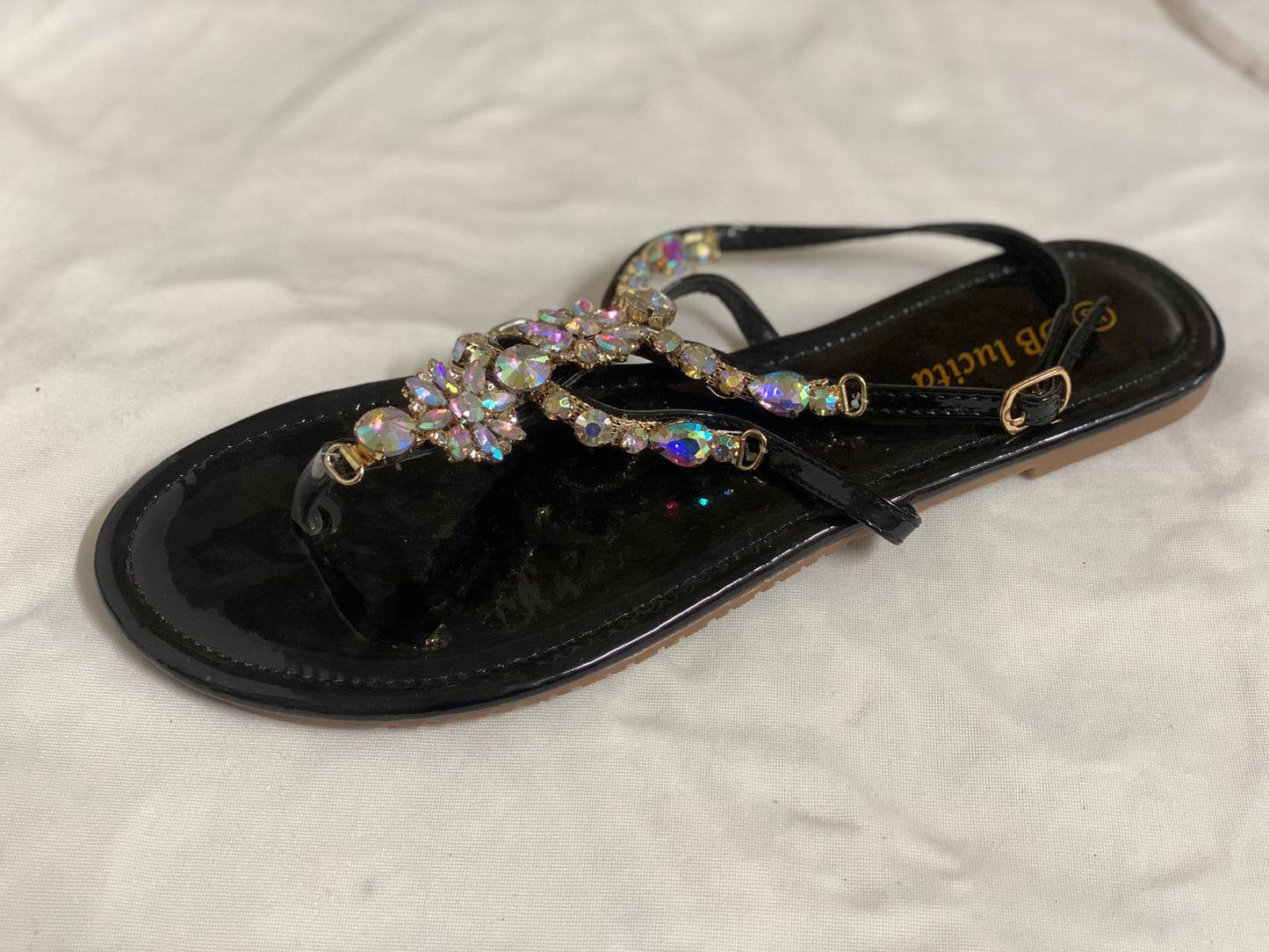 Rhinestone Thong Sandals